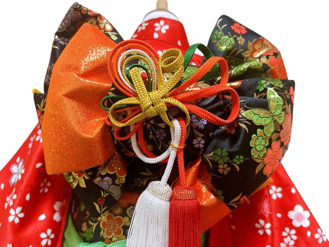 正絹着物フルセット♡七五三　7歳　女の子　一式　赤系　黒