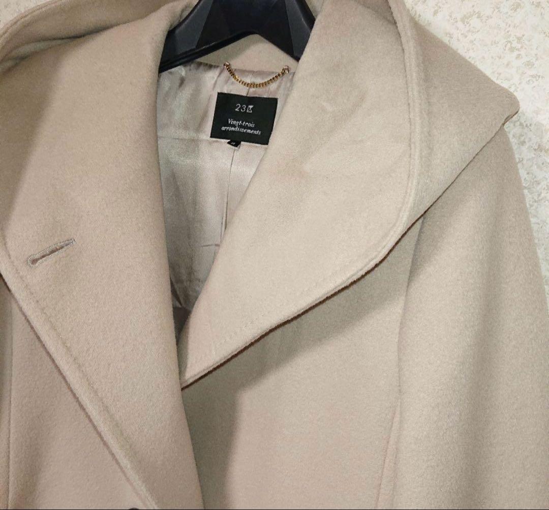 23区 ウールアンゴラビーバー フーデッドコート