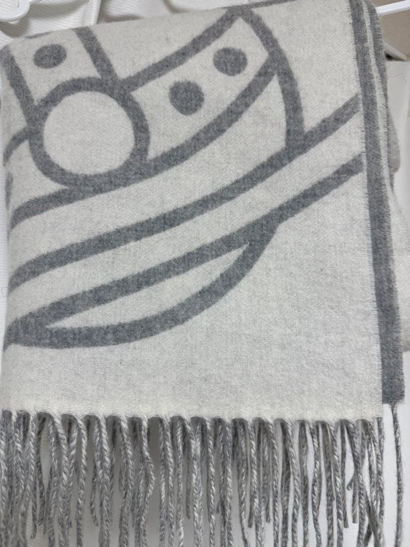 【VIVIENNE WESTWOOD】リバーシブル ウールマフラー グレー