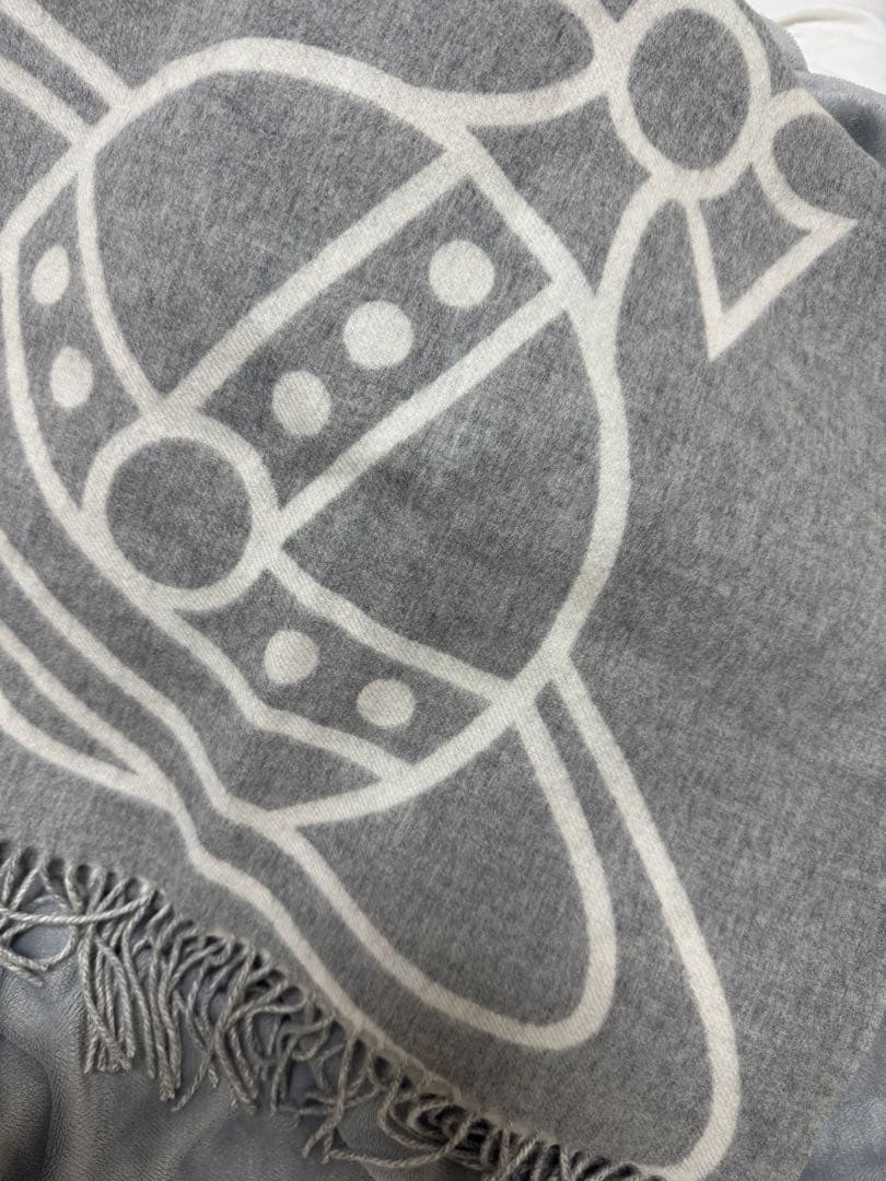 【VIVIENNE WESTWOOD】リバーシブル ウールマフラー グレー