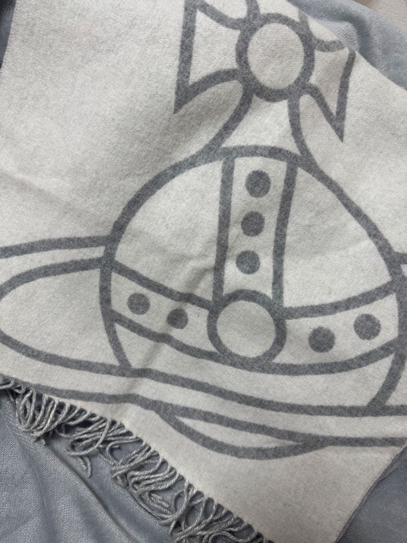 【VIVIENNE WESTWOOD】リバーシブル ウールマフラー グレー