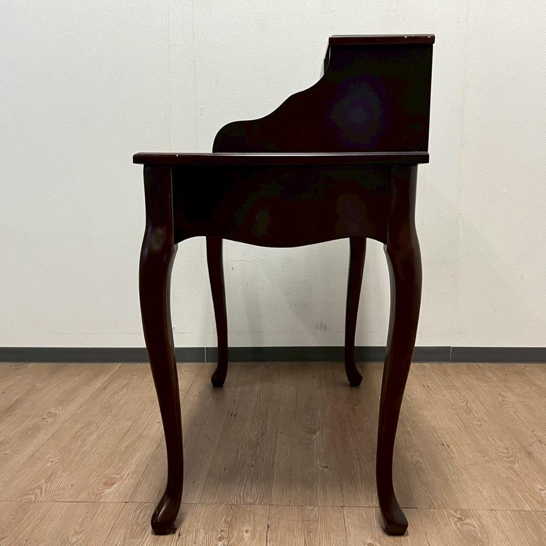 アンティーク調 猫脚 デスク 木製 ドレッサー テーブル ブラウン 机