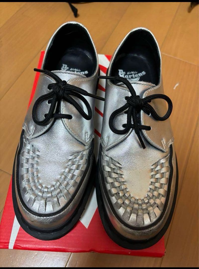 靴 supreme dr.martens ramsey creeper silver