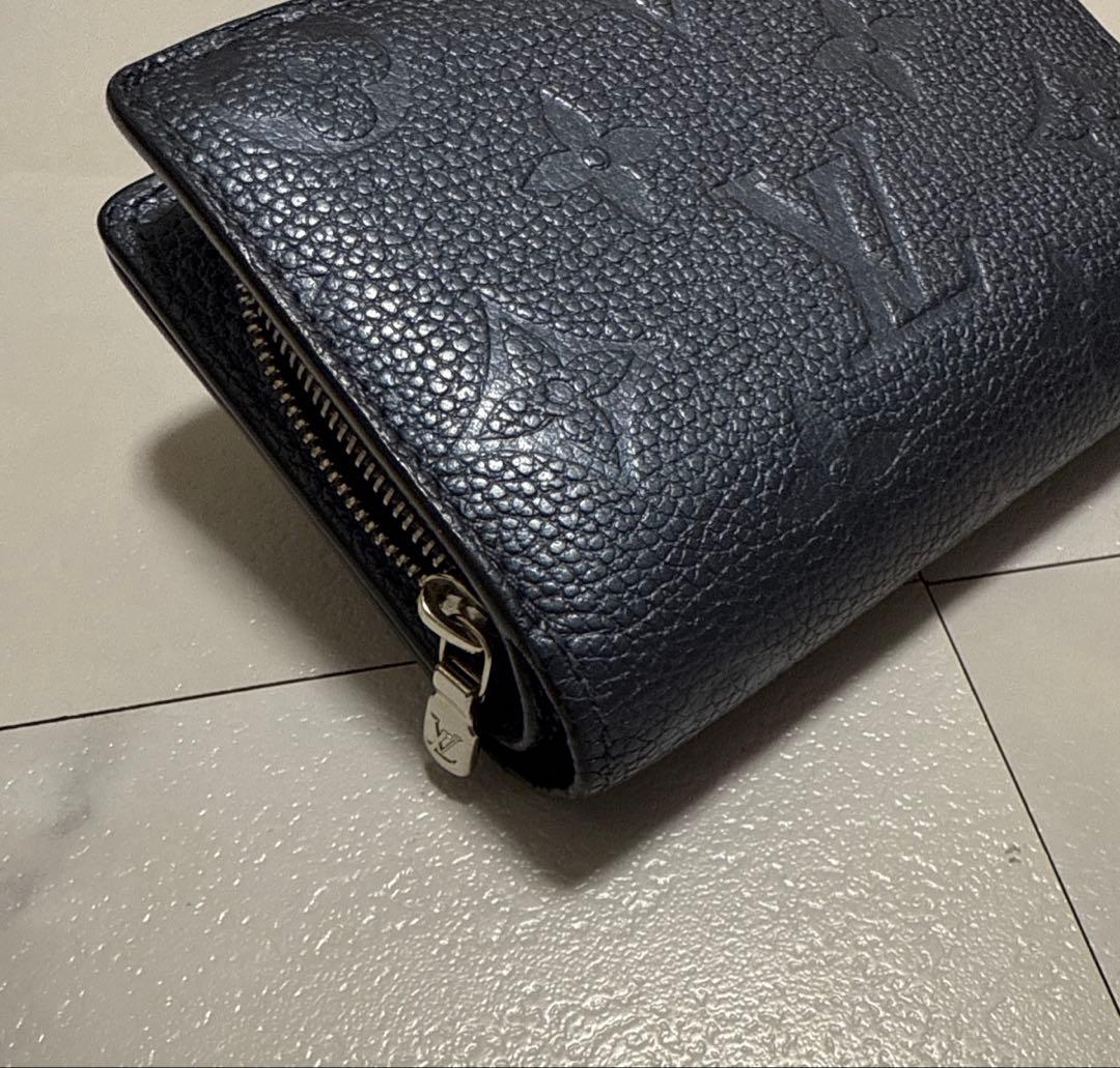 ルイヴィトン アンプラント ポルトフォイユ クレア メタリックブルー