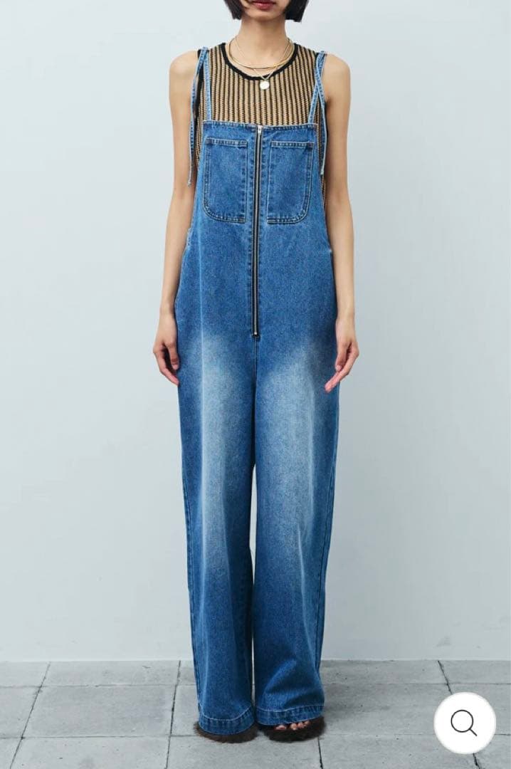 IAM ALPHA イアム ケープアンサンブルニット デニムサロペット セット