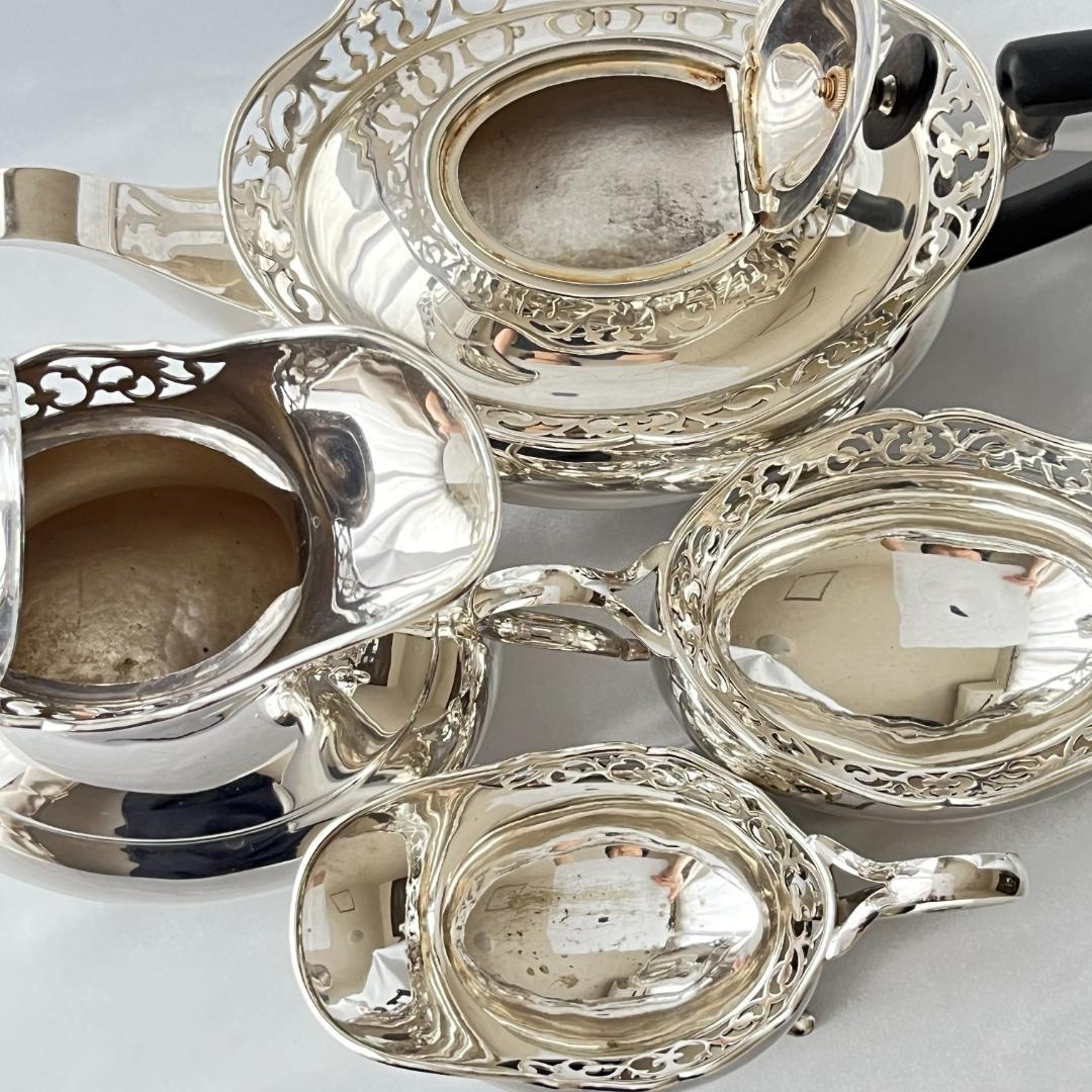 【Watson & Gillott】透かしのティーサービス 5点　トレー