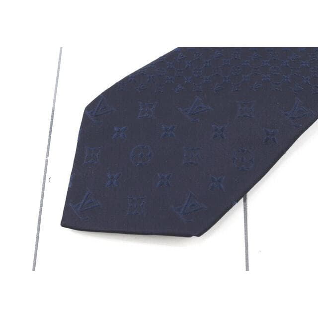 新品 ルイヴィトン ネクタイ SILK MONOGRAM DAMIER NAVY