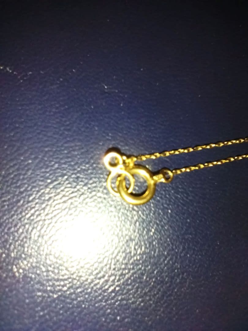 AHKAH　トライアングルトップ石付ネックレス　k18