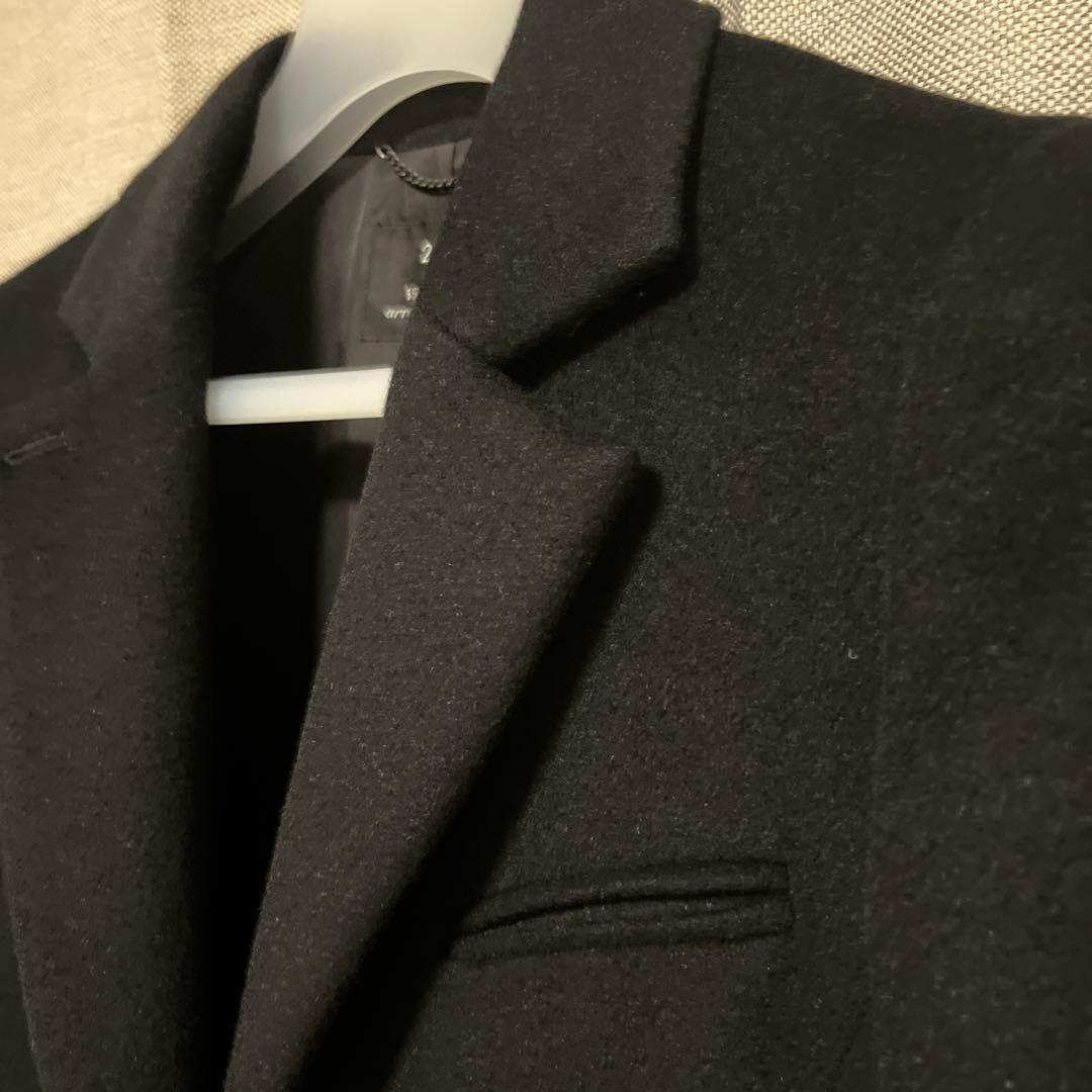 美品　23区　黒 チェスターコート　羊毛　アンゴラ