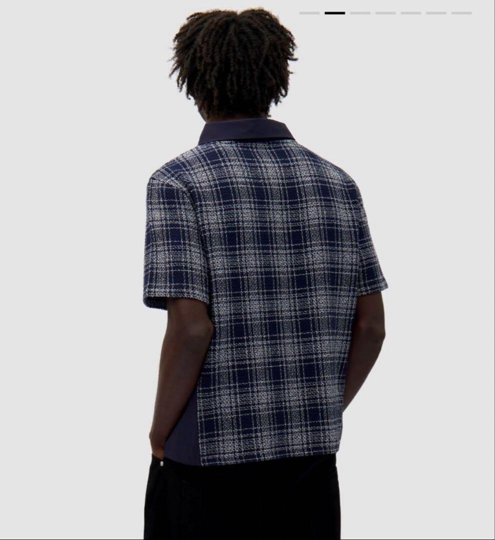 【arte 】アルテ チェック　ゲームシャツ　ポロシャツ ネイビー