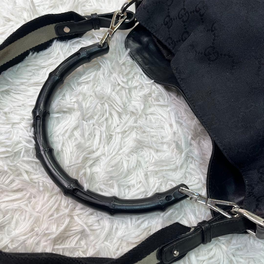 美品✨GUCCI ショルダーバッグ GG柄　シェリーライン バンブー 2way