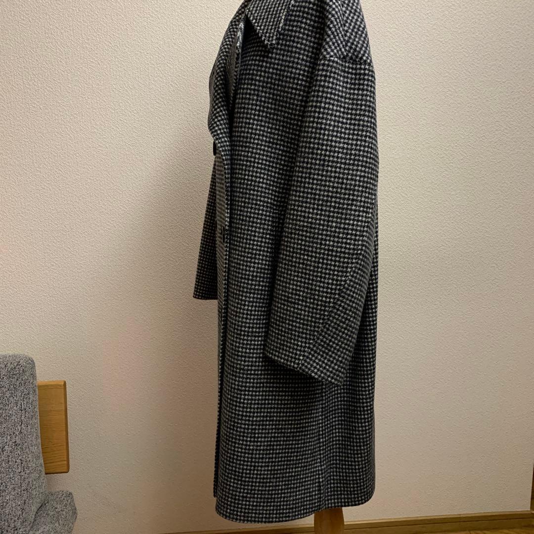 Plage プラージュ　チェック柄ダブルボタンロングコート　38サイズ