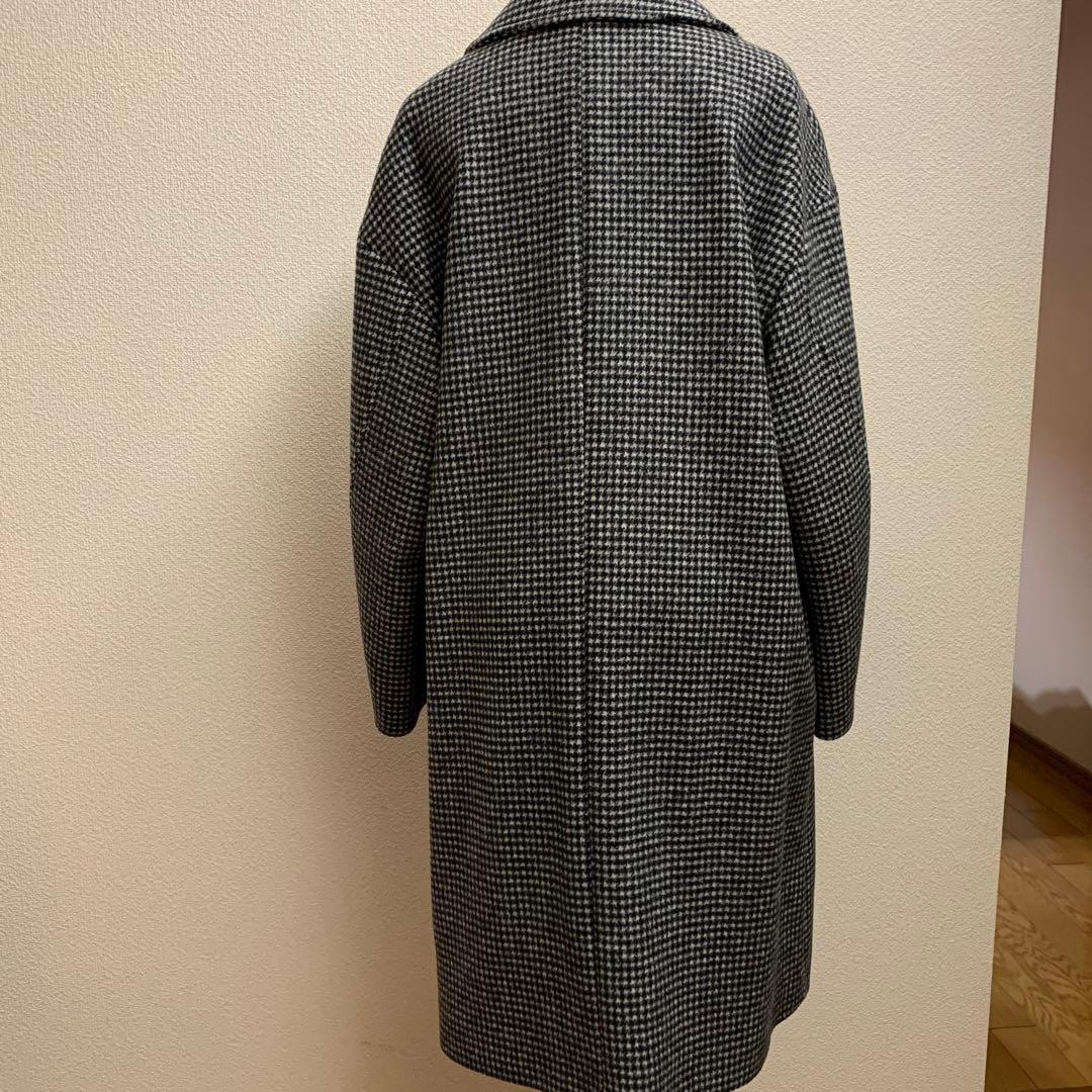 Plage プラージュ　チェック柄ダブルボタンロングコート　38サイズ