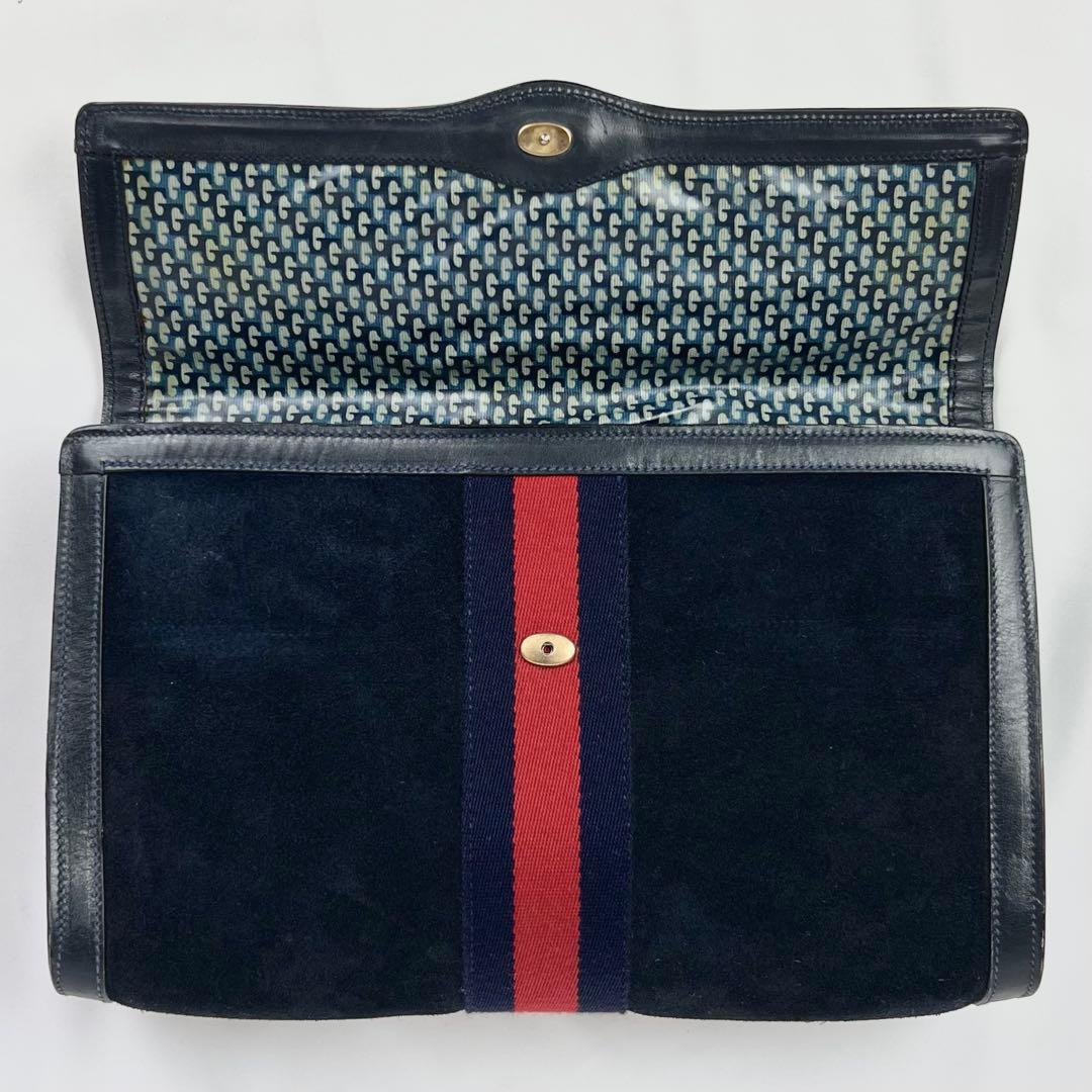 GUCCI シェリーライン スエード インターロッキング クラッチバッグ