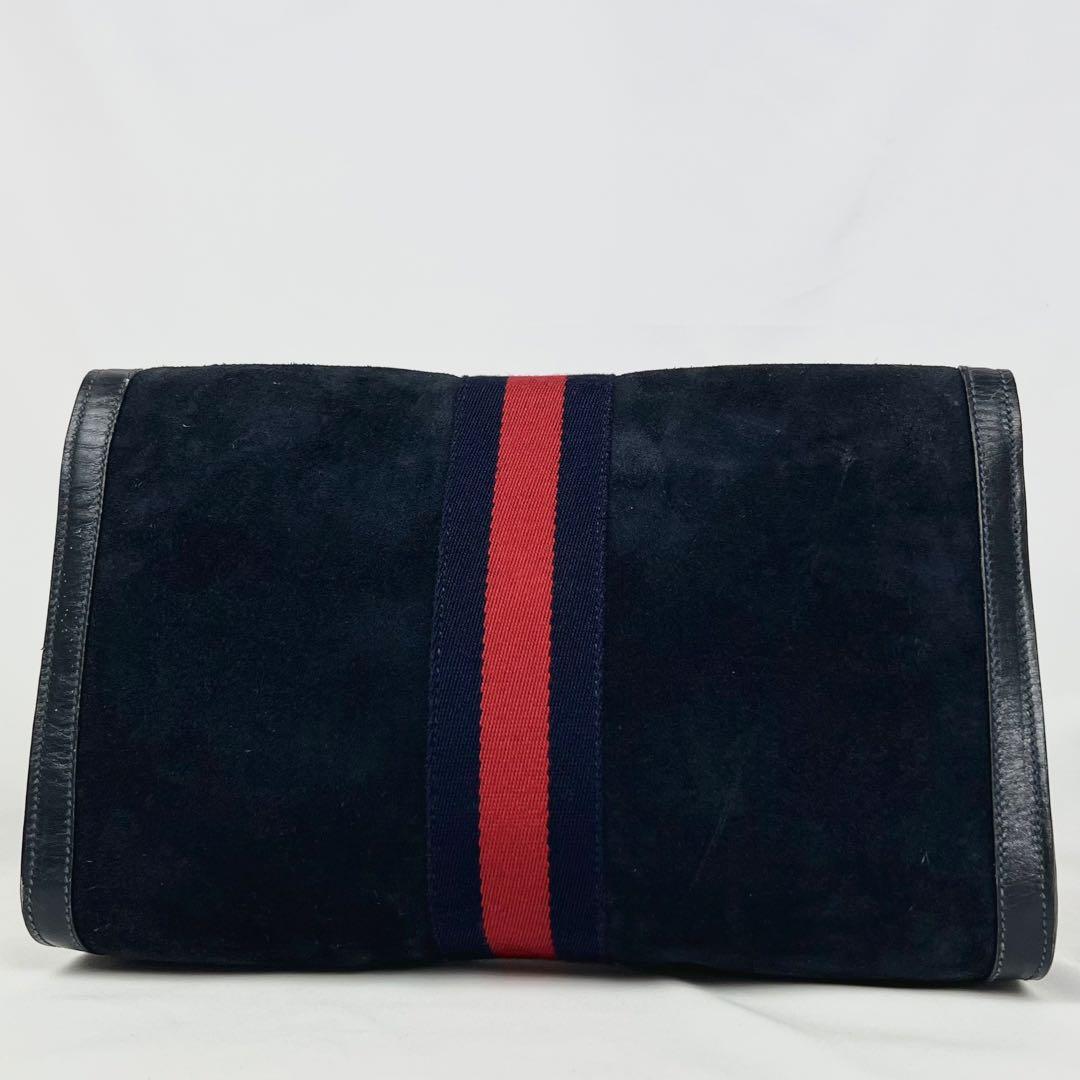 GUCCI シェリーライン スエード インターロッキング クラッチバッグ