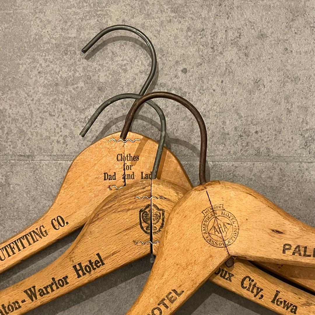 ビンテージ ウッド ハンガー 木製 アメリカ アンティーク