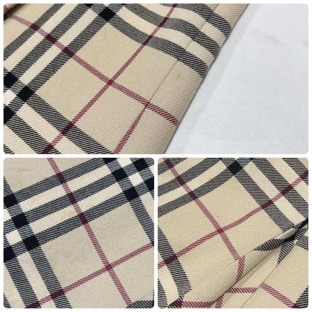 バーバリーロンドン ウール100% ノバチェックプリーツスカート 40 ひざ丈