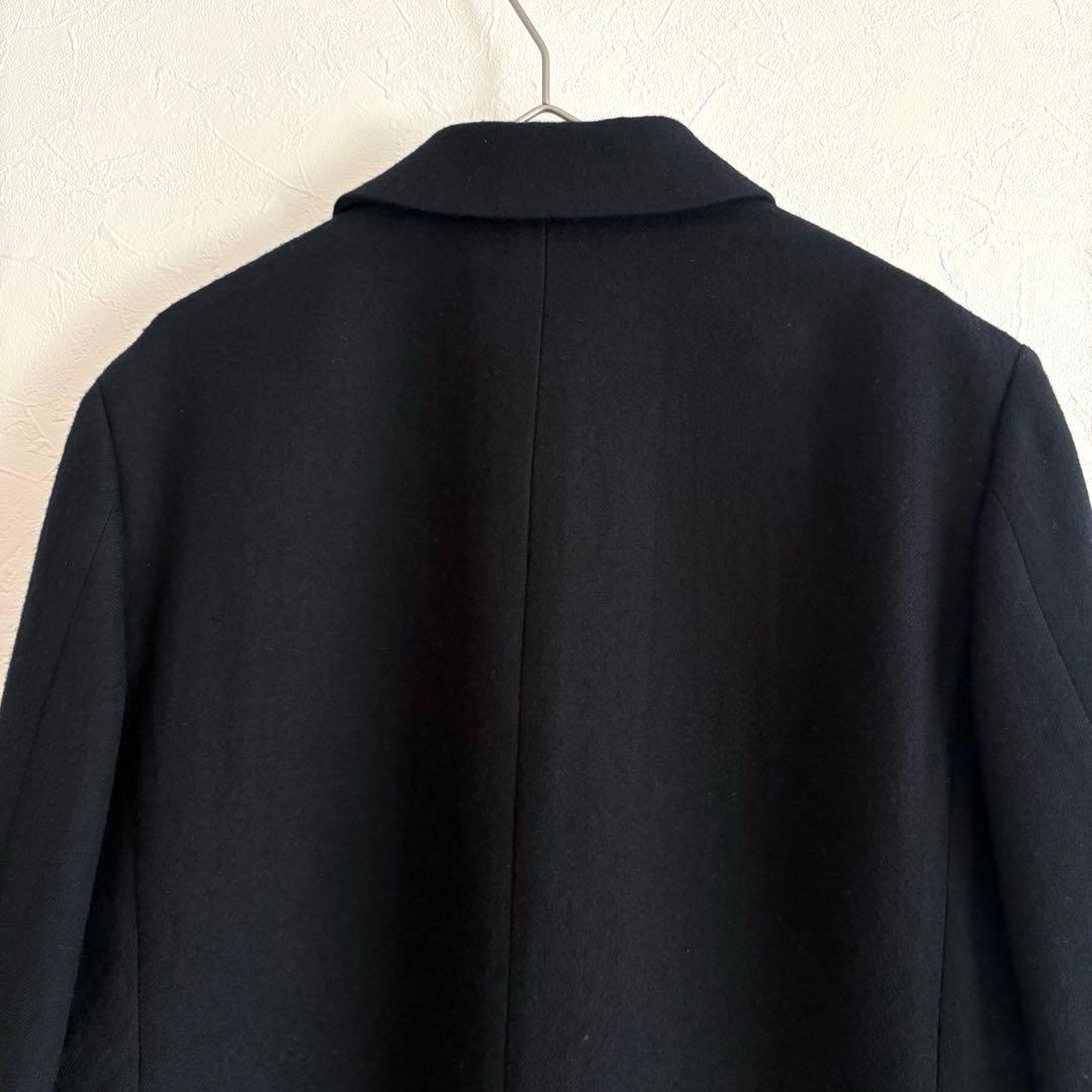 美品 トリココムデギャルソン 裏地総レース 丸襟 ウールジャケット ブラック S