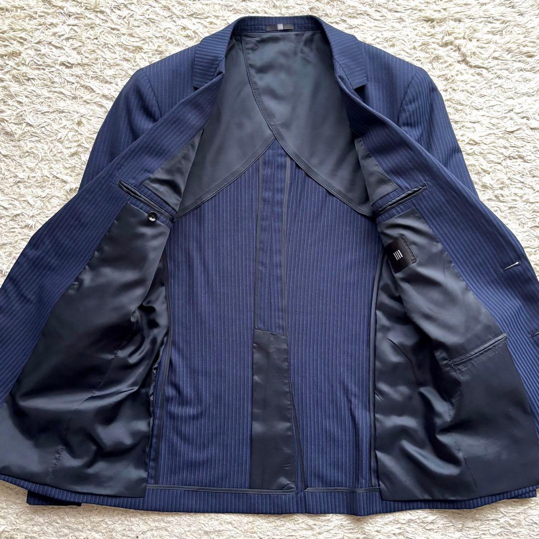 スーツセレクト セットアップ スーツ 2B 3ピース ネイビー ストライプ Y5