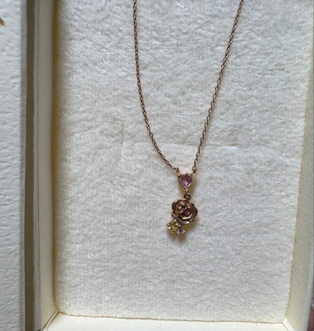 ディズニープリンセス ベル ピンクゴールド ネックレス