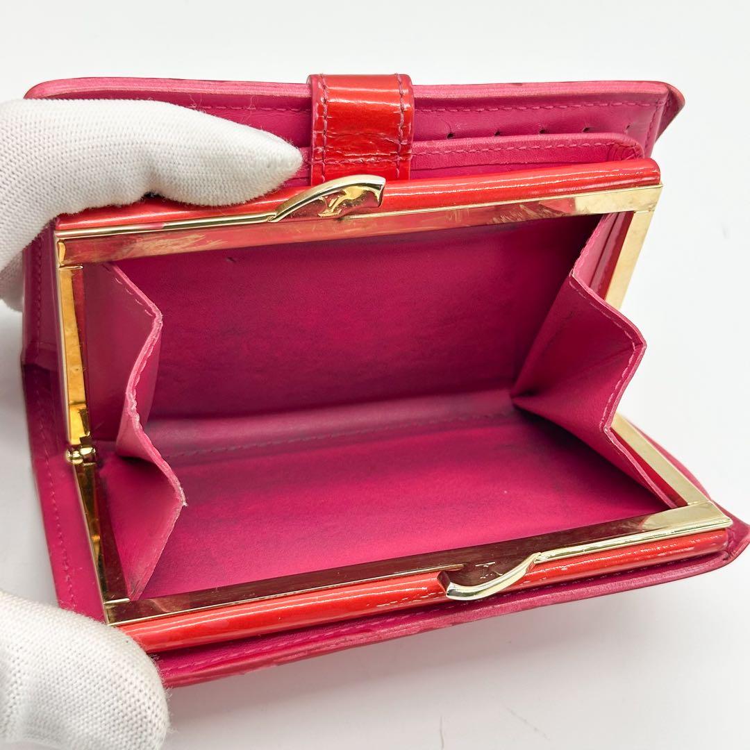 ルイヴィトン ポルトフォイユ ヴィエノワ ヴェルニ オレンジ がま口 二つ折り