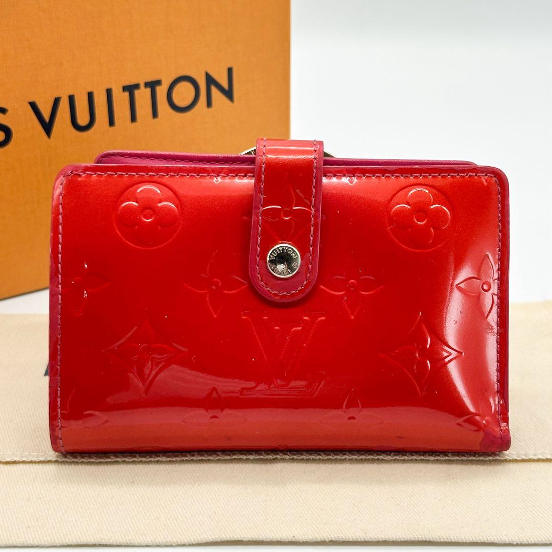 ルイヴィトン ポルトフォイユ ヴィエノワ ヴェルニ オレンジ がま口 二つ折り