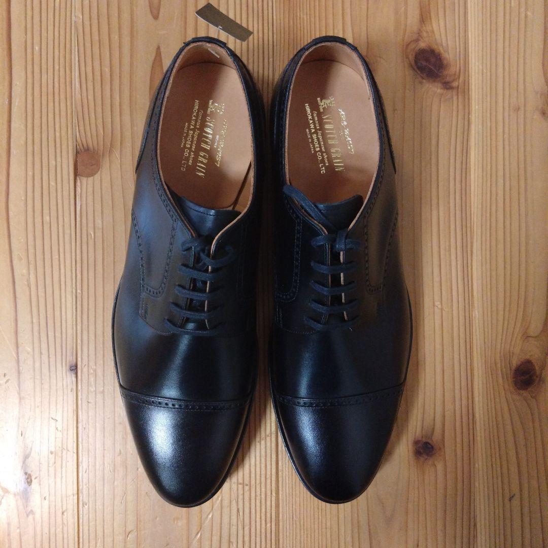 Hirokawa Shoes スコッチグレイン ブラックドレスシューズ