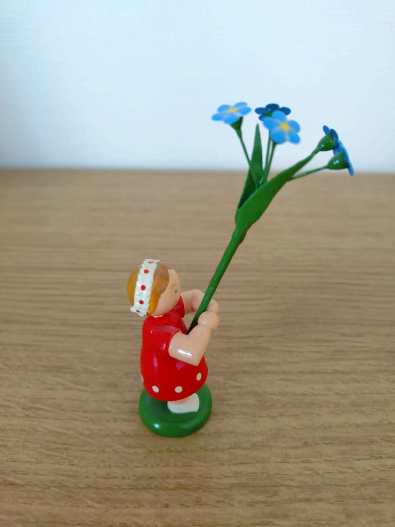 ドイツ木製人形3体セット ブルーメンキンダー春 フラワーチルドレン