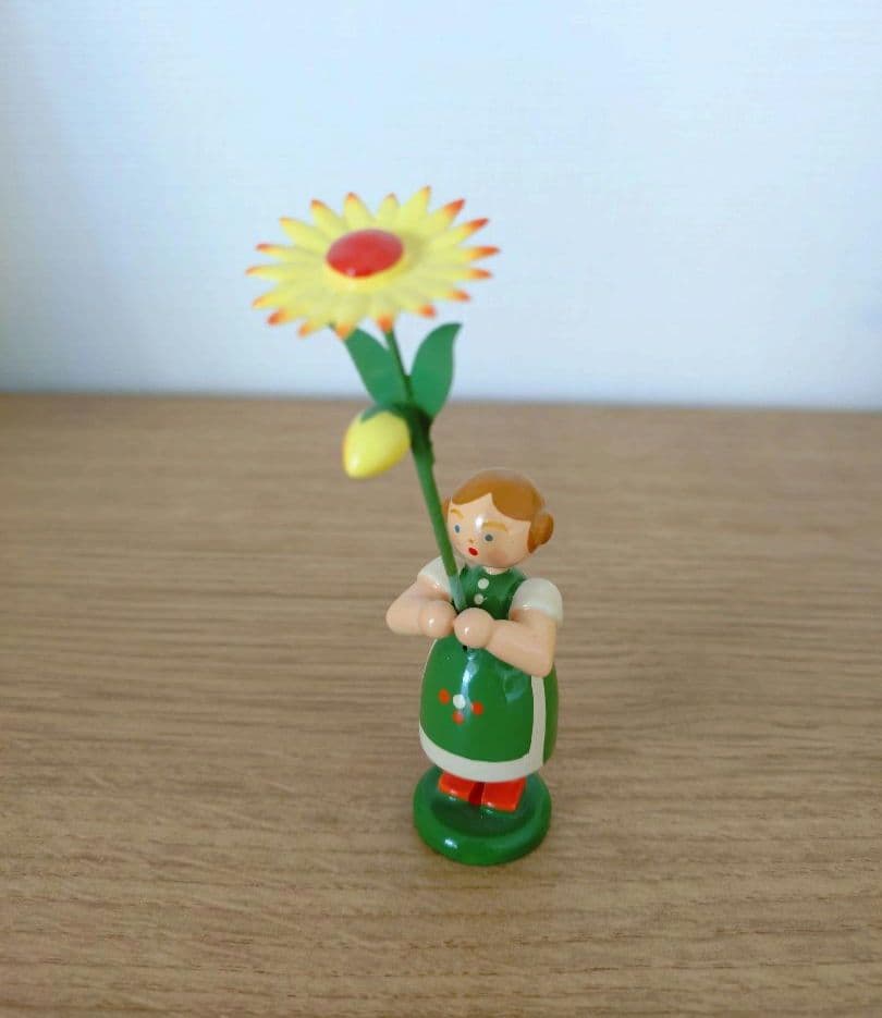ドイツ木製人形3体セット ブルーメンキンダー春 フラワーチルドレン