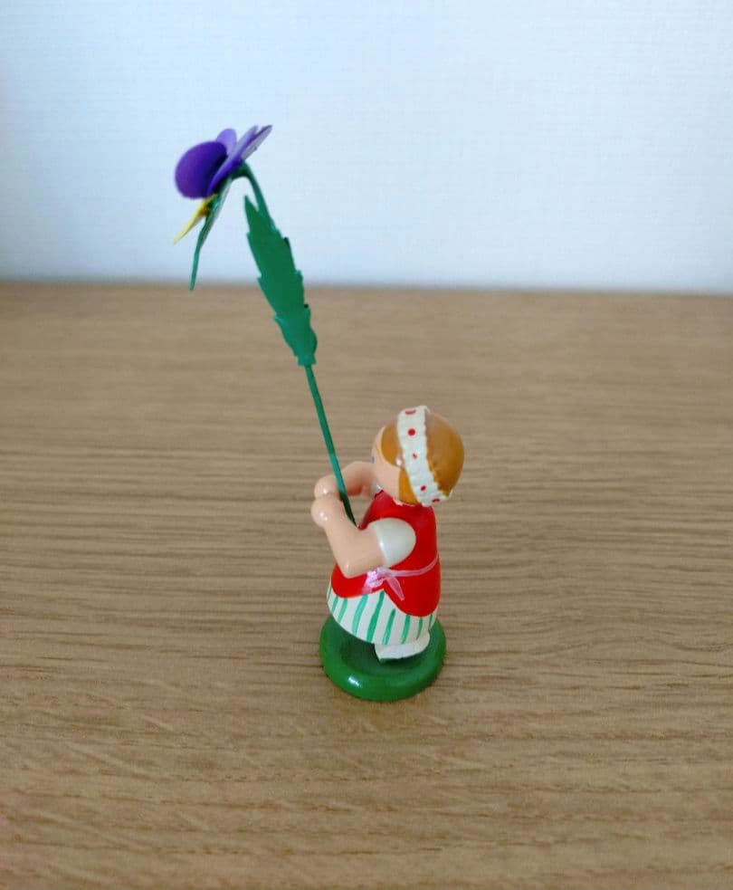 ドイツ木製人形3体セット ブルーメンキンダー春 フラワーチルドレン