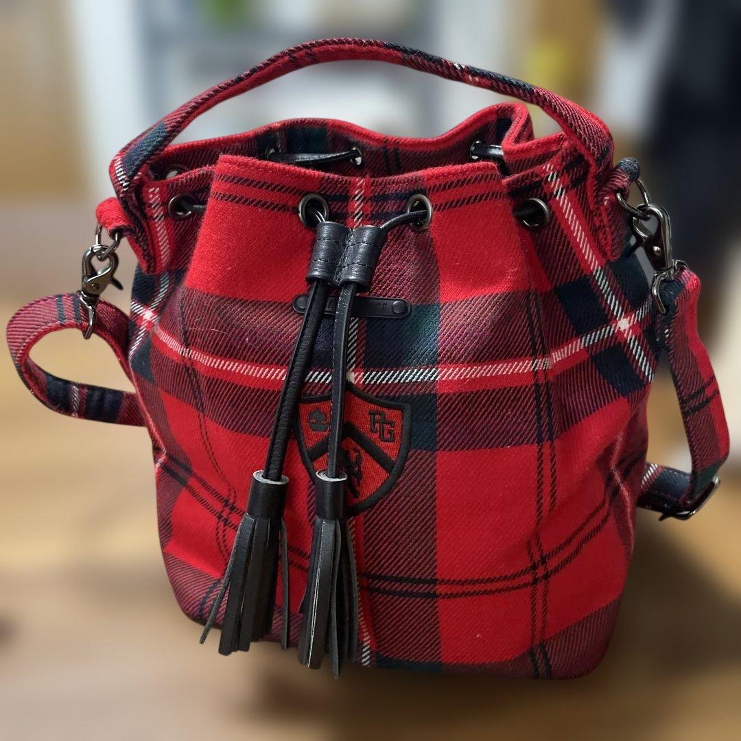 パーリーゲイツ⭐︎チェック柄 セーター・バイザー　カートバック３点セット