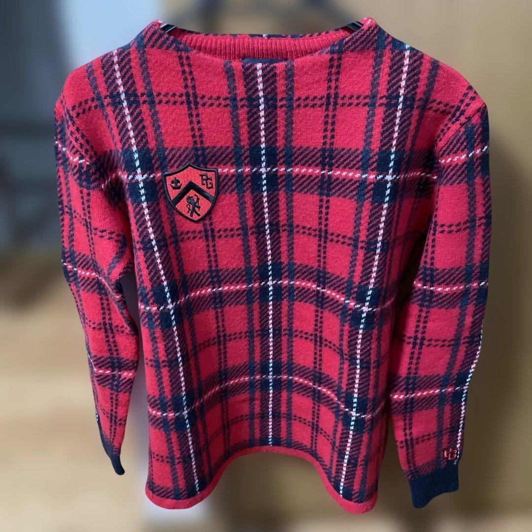 パーリーゲイツ⭐︎チェック柄 セーター・バイザー　カートバック３点セット