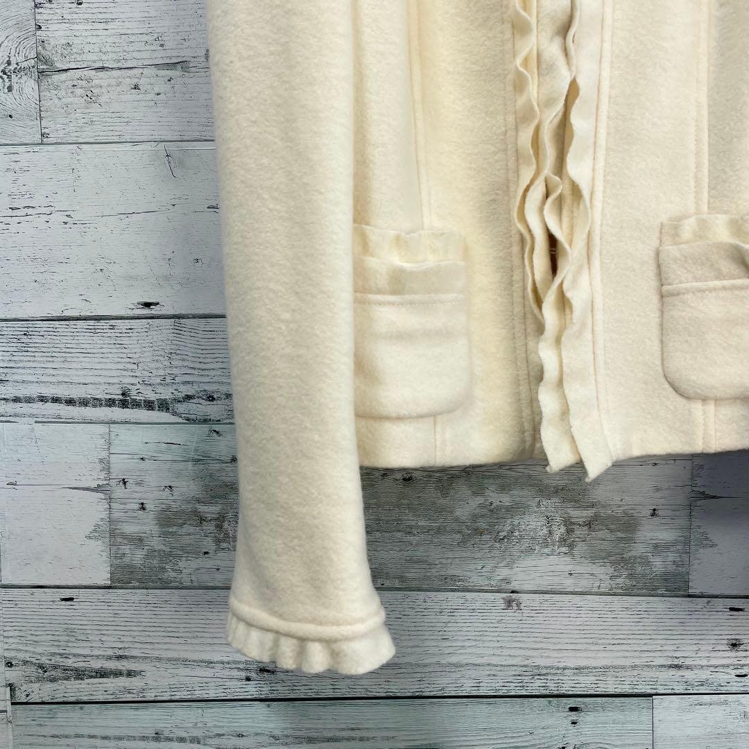 ☆高級☆エムズグレイシー　フェルトコサージュ付きウールジャケット　アイボリー