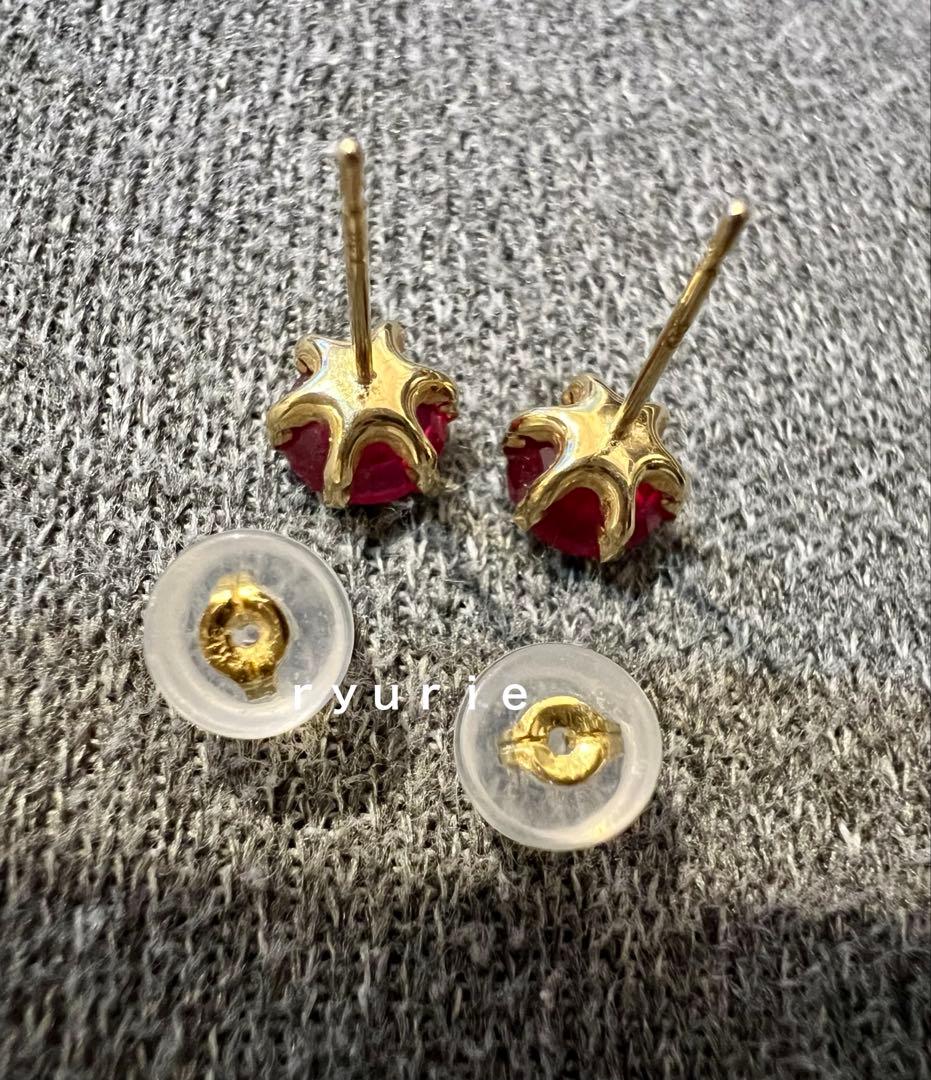 18金レディースピアスルビーセール❣️
