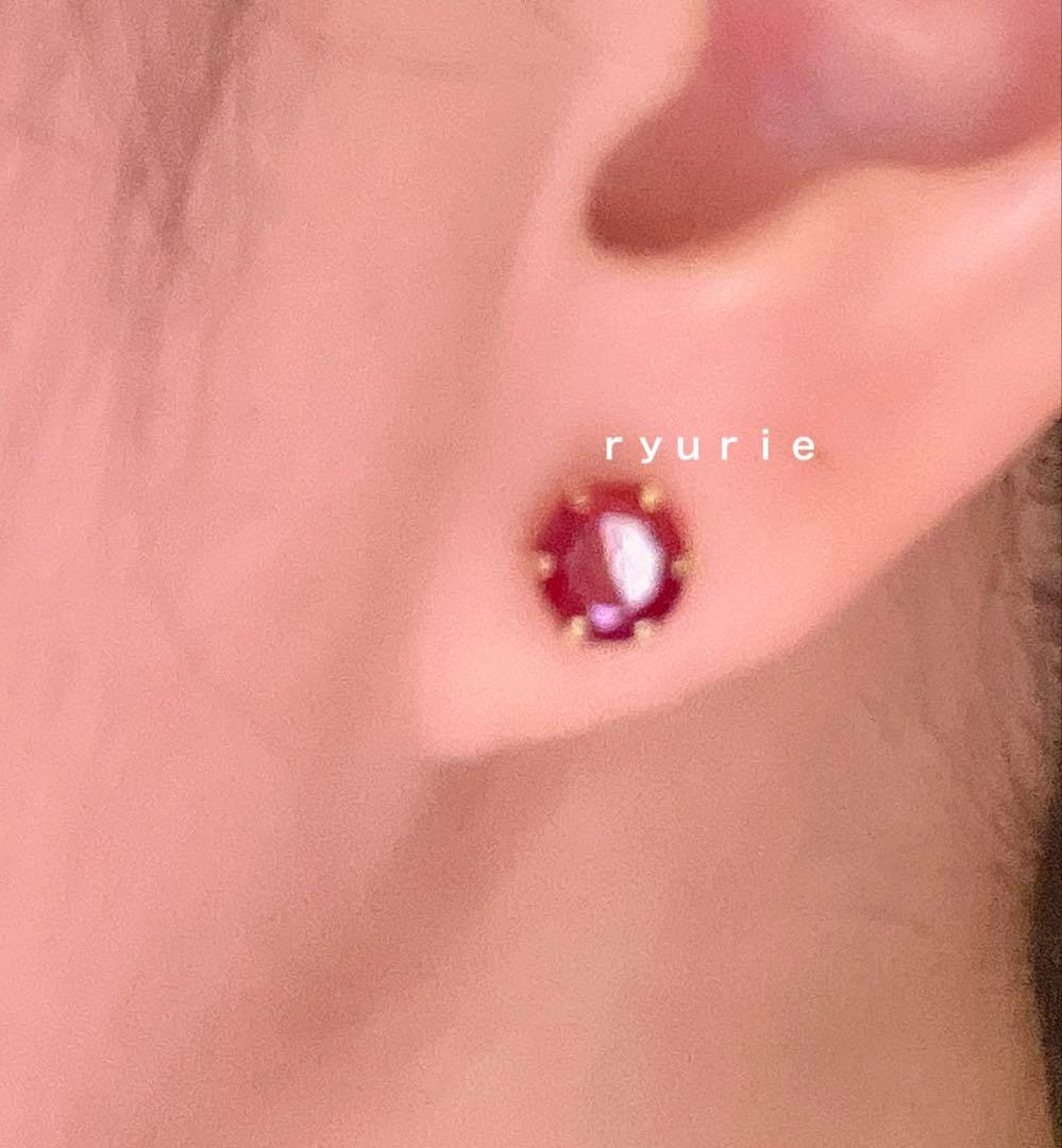 18金レディースピアスルビーセール❣️