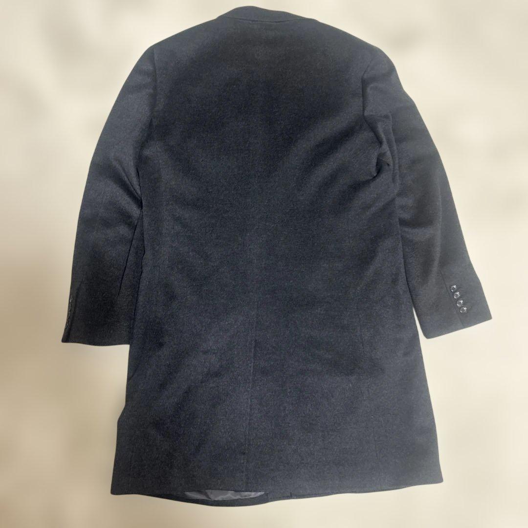 【未使用級】鎌倉シャツ × COLOMBO カシミヤ チェスターコート 黒 XL
