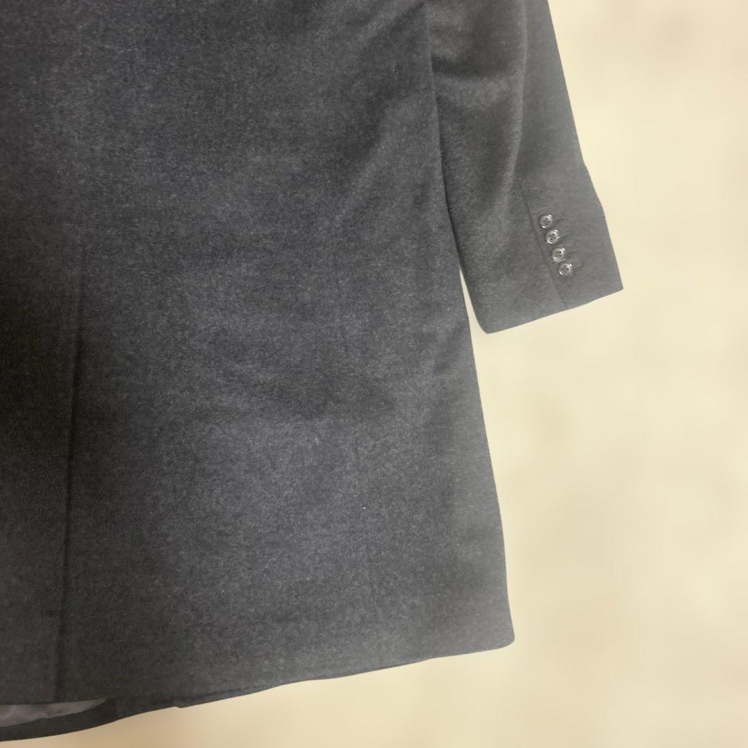 【未使用級】鎌倉シャツ × COLOMBO カシミヤ チェスターコート 黒 XL