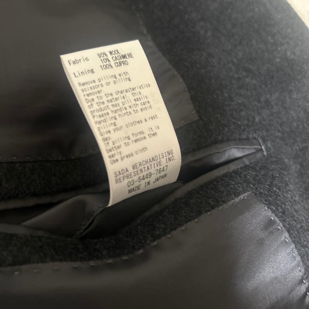 【未使用級】鎌倉シャツ × COLOMBO カシミヤ チェスターコート 黒 XL