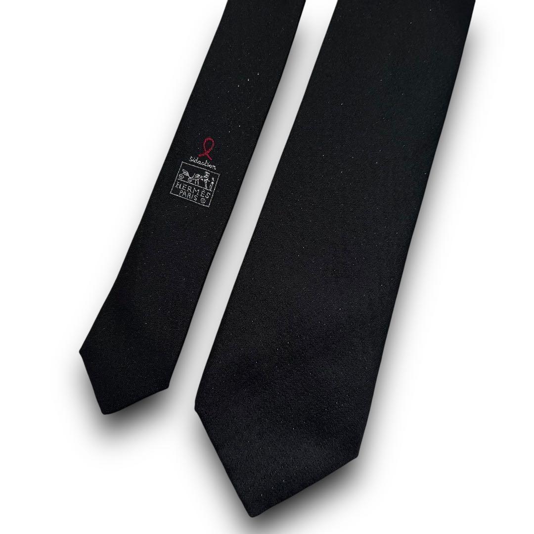 美品✨HERMES ネクタイ　エルメス　ソリッド　ラメ　無地　華やか　結婚式