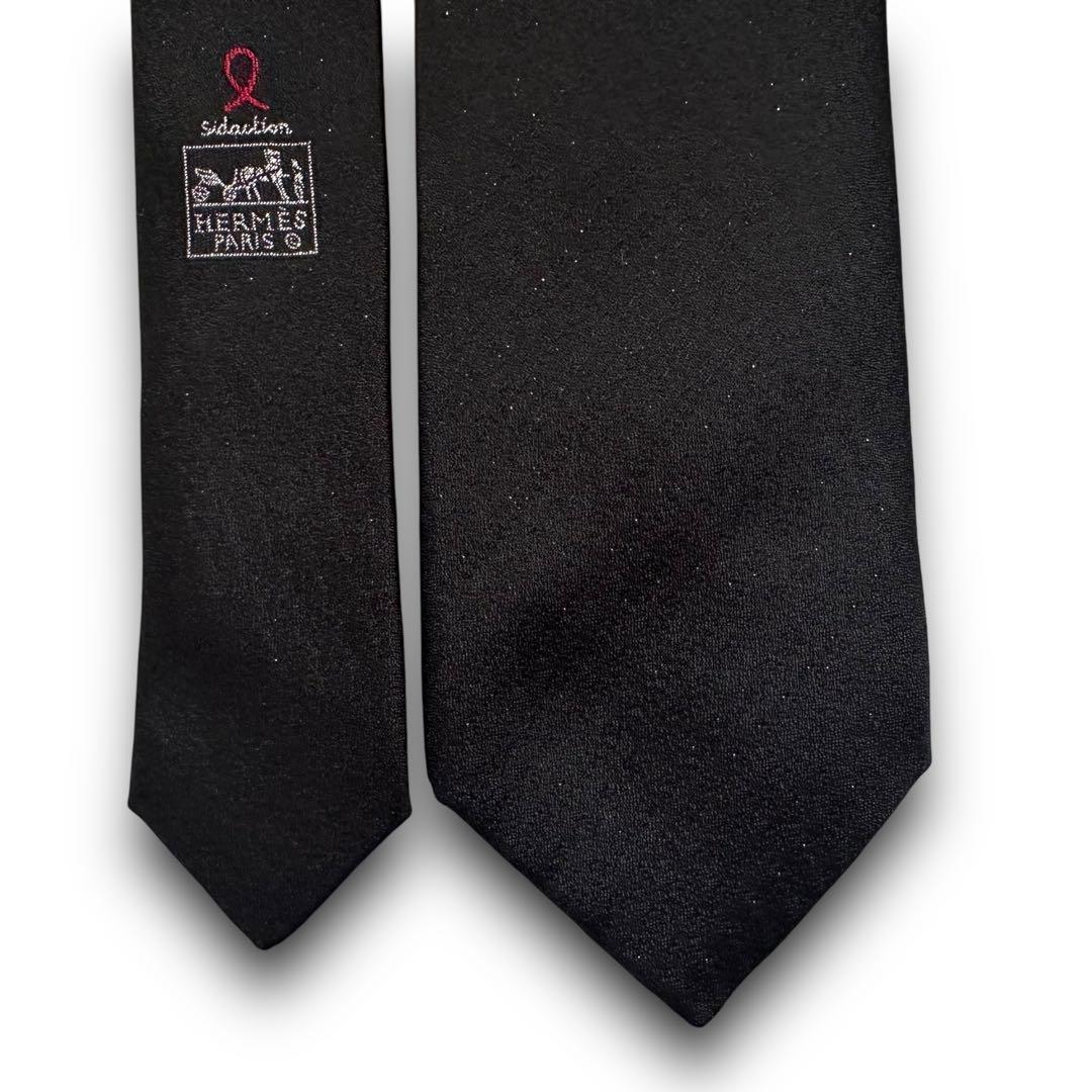 美品✨HERMES ネクタイ　エルメス　ソリッド　ラメ　無地　華やか　結婚式