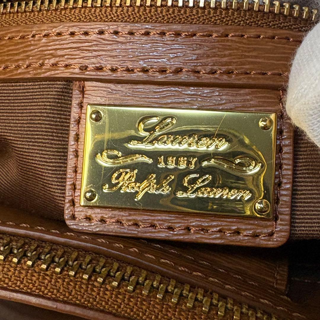 ローレンラルフローレン2way トートバッグ レザー ゴールドタグ A4収納可