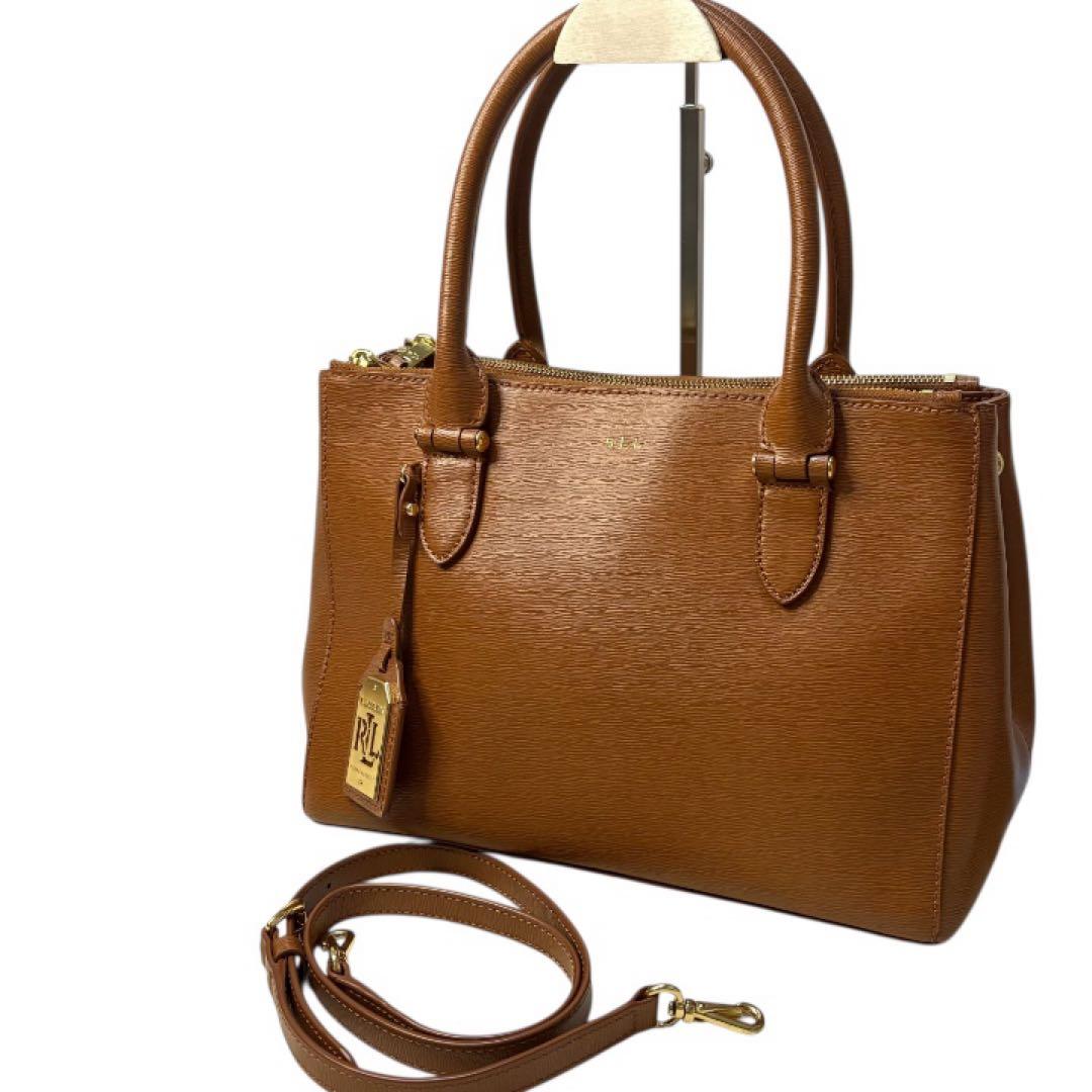ローレンラルフローレン2way トートバッグ レザー ゴールドタグ A4収納可