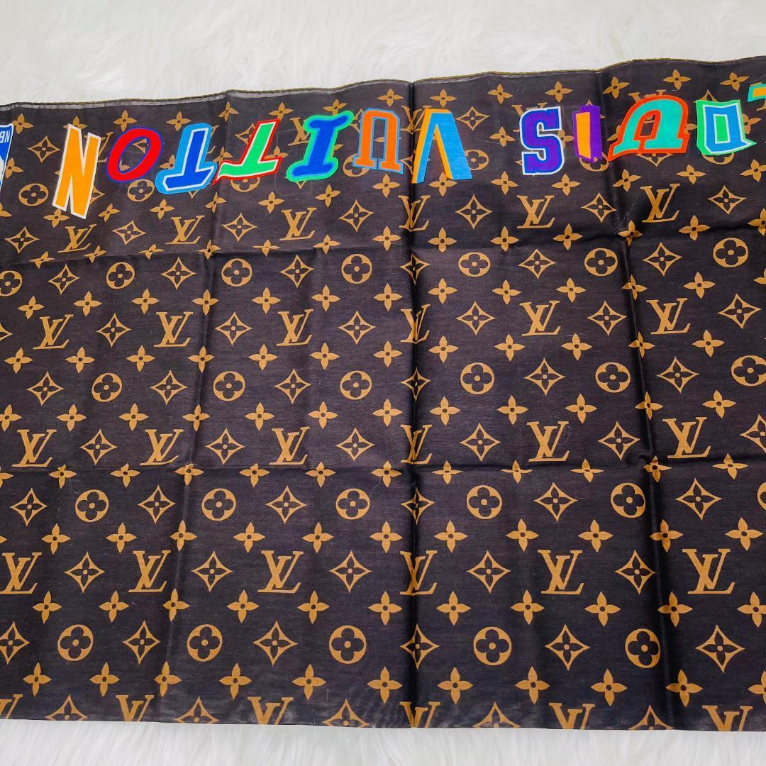 入手困難未使用級✨ルイヴィトン　モノグラム 　ロゴ　スカーフ　巾着　NBAコラボ