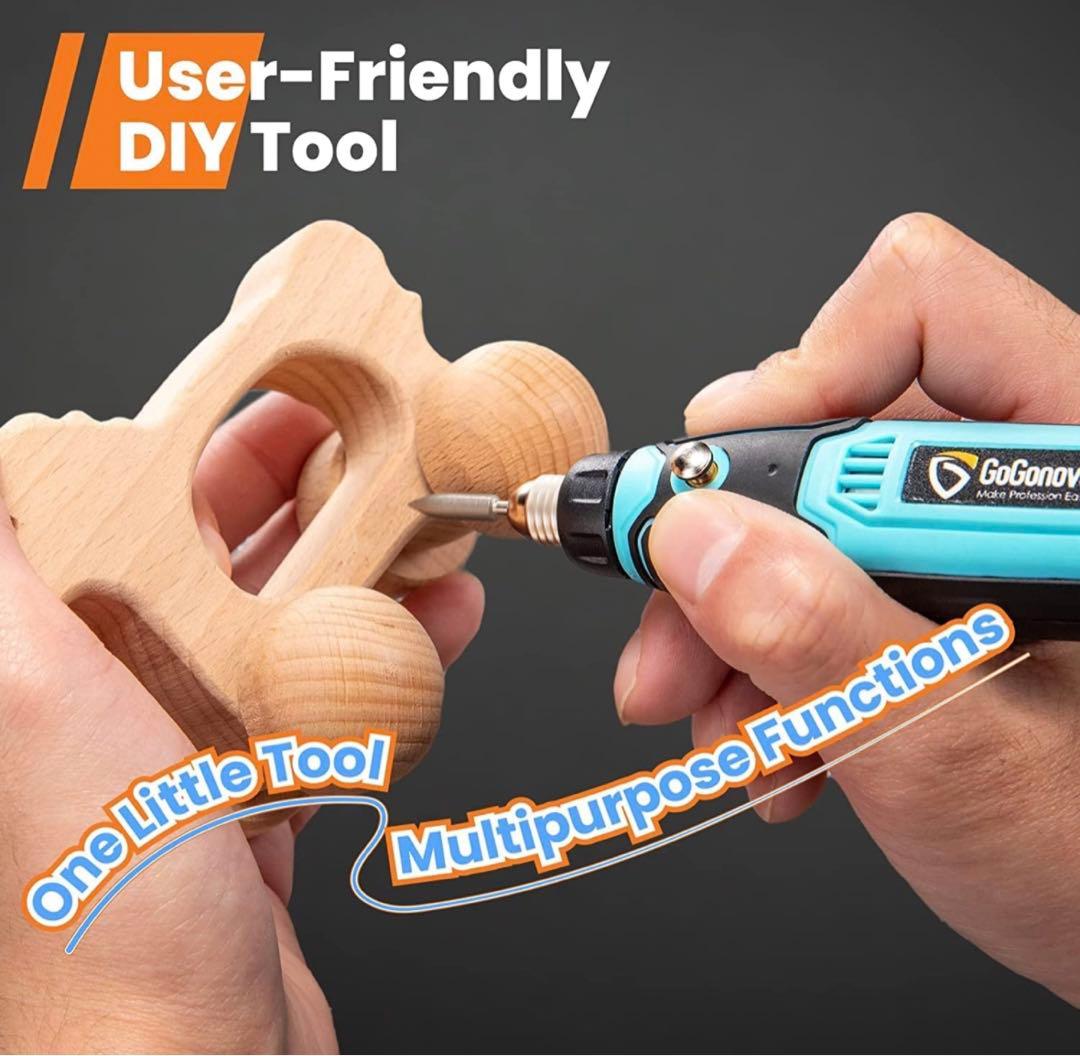 ミニルーター 充電式 4V リューター 3段変速 セット15000RPM高速回転