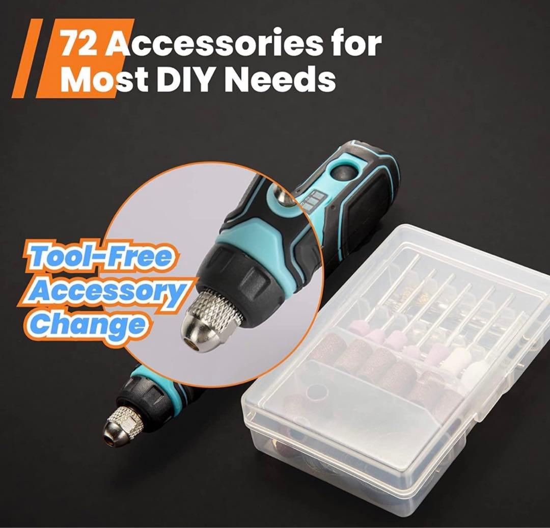 ミニルーター 充電式 4V リューター 3段変速 セット15000RPM高速回転