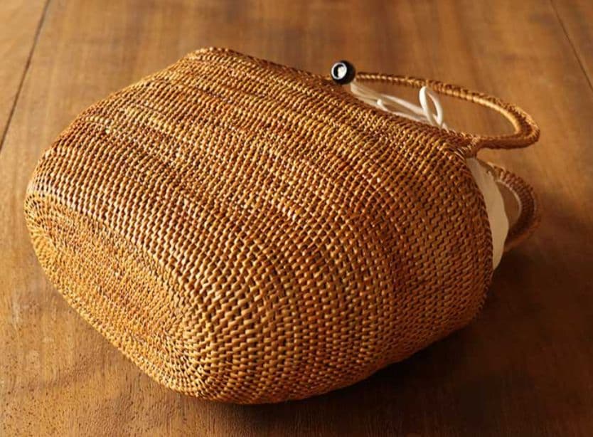 新品タグ付き「撫松庵」アタ籠バック - 丸型アタバックベージュ