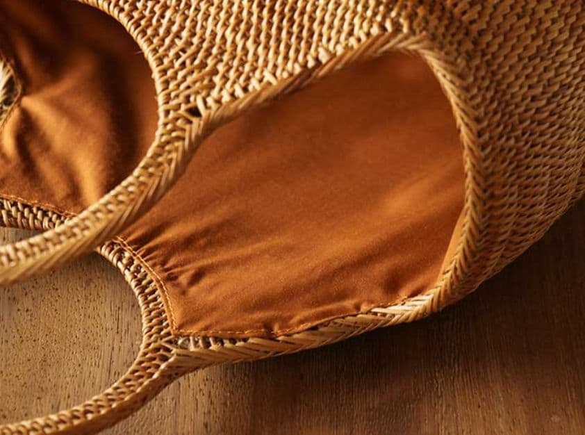 新品タグ付き「撫松庵」アタ籠バック - 丸型アタバックベージュ