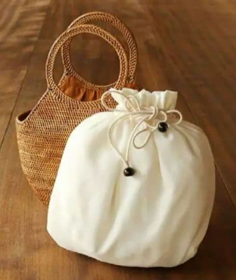 新品タグ付き「撫松庵」アタ籠バック - 丸型アタバックベージュ