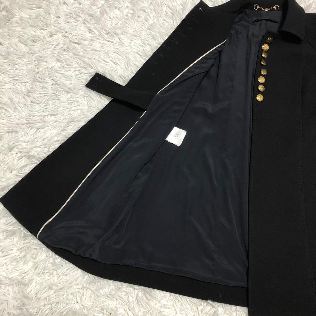 美品　GUCCI ウールコート　金ボタン　ブラック　裏地シルク100%