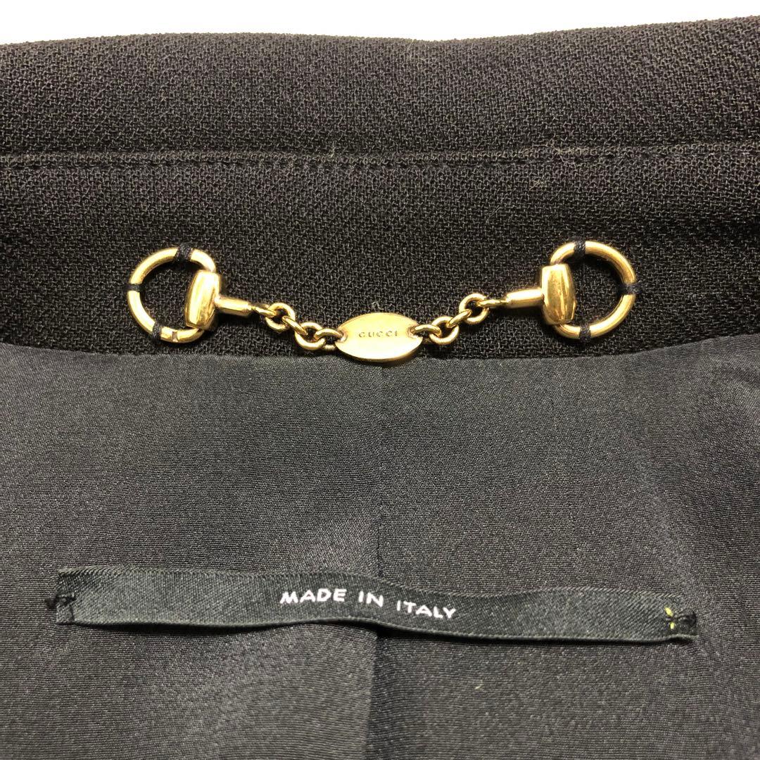 美品　GUCCI ウールコート　金ボタン　ブラック　裏地シルク100%